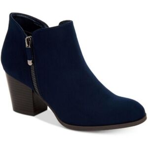 Style & Co. Woman's MICROSUEDE NAVY ANKLE BOOTIES